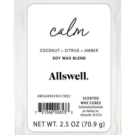 Allswell 6 Cube Wax Melts Calm (Coconut + Citrus + Amber) 2.5 Oz