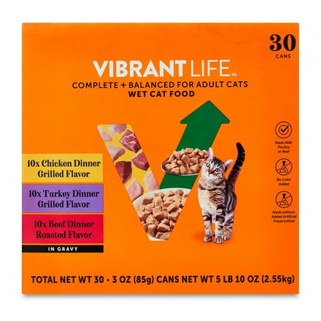 Vibrant Life Variety Pack Grilled & Roasted Flavor In Gravy Wet Cat Food 3 Oz Cans