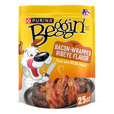 Beggin Purina Bacon-Wrapped Ribeye Flavor Treats For Dogs 25 Oz Pouch