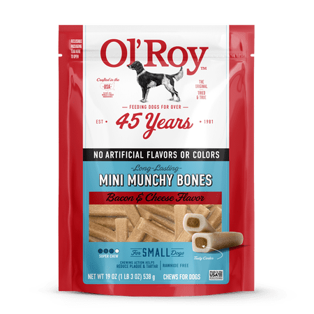 Ol Roy Mini Munchy Bone Dog Treats Bacon And Cheese Flavor 19 Oz