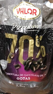 COBERTURA VALOR CHOCO.70% GOTAS 2.5 KG.