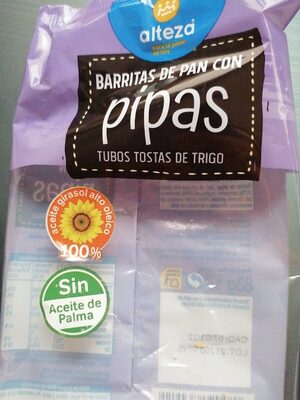 BARRITAS PAN CON PIPAS ALTEZA 2X83 GR