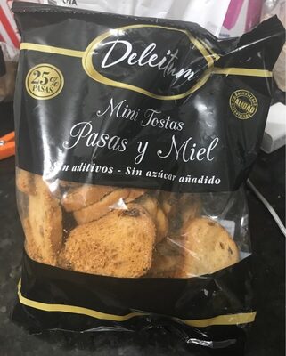MINI TOSTA CON PASAS DELEITUM 120 GR
