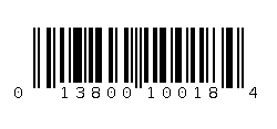 013800100184 Barcode