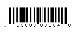 016600001040 Barcode