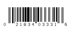 021834033316 Barcode