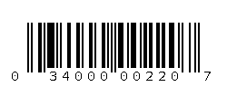 034000002207 Barcode