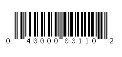 040000001102 Barcode