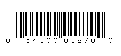 054100018700 Barcode