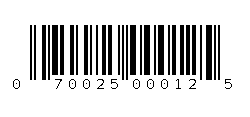 070025000125 Barcode