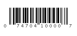 074704100007 Barcode