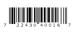 722430400167 Barcode